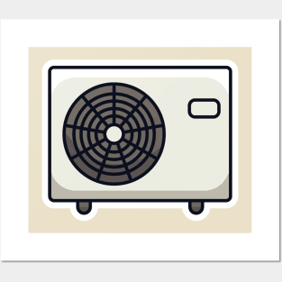 Air Conditioning Ventilator Sticker vector illustration. Technology object icon concept. Various objects of air conditioners-condensing fan sticker vector design. Posters and Art